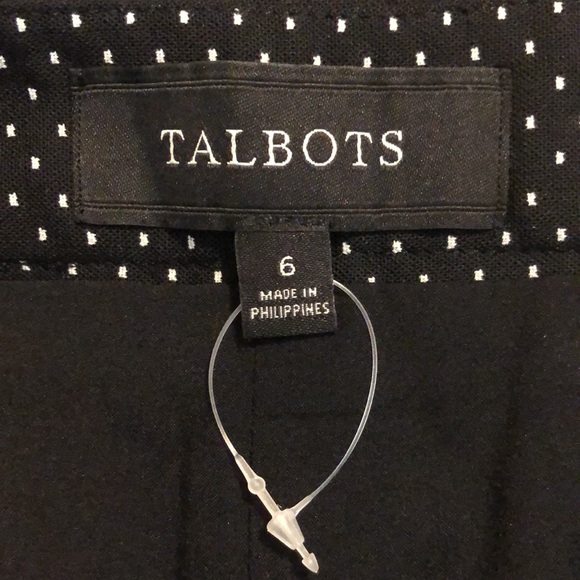 TALBOTS size 6 Polka-Dot FlatFront Pant Side-Zip - Picture 3 of 14